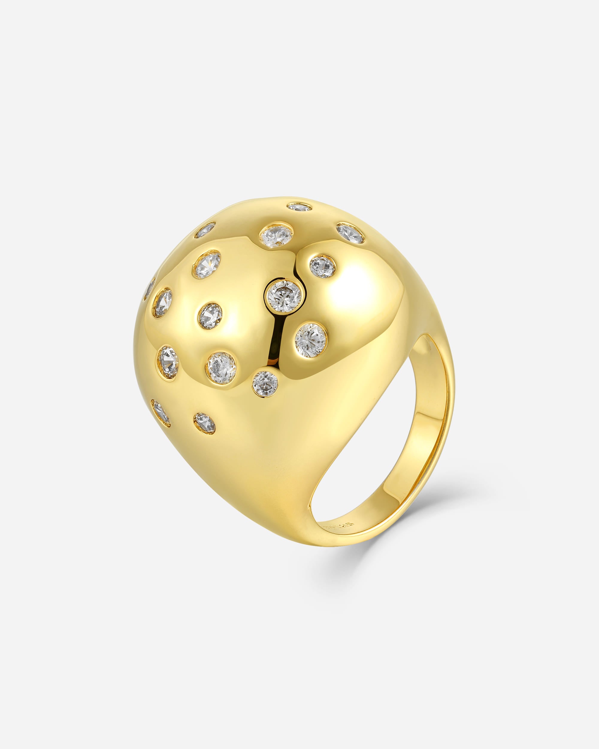 Roca Gleam Ring aus vergoldetem Metall – Strukturierte Oberfläche mit strahlendem Finish, La Playa Cosytas