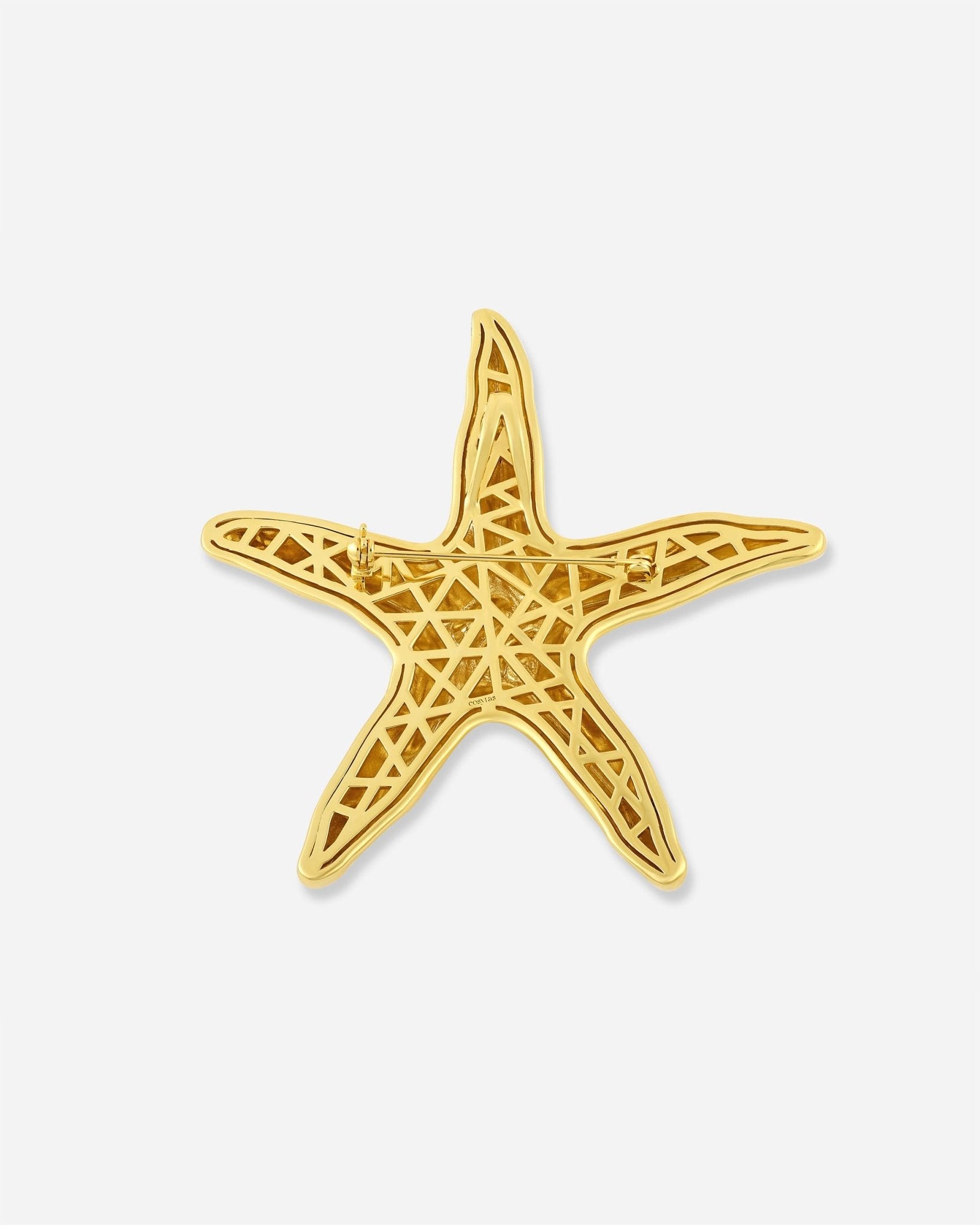 Estrella Halskette/Brosche – Frontansicht Stern-Motiv auf hellem Hintergrund, Cosytas