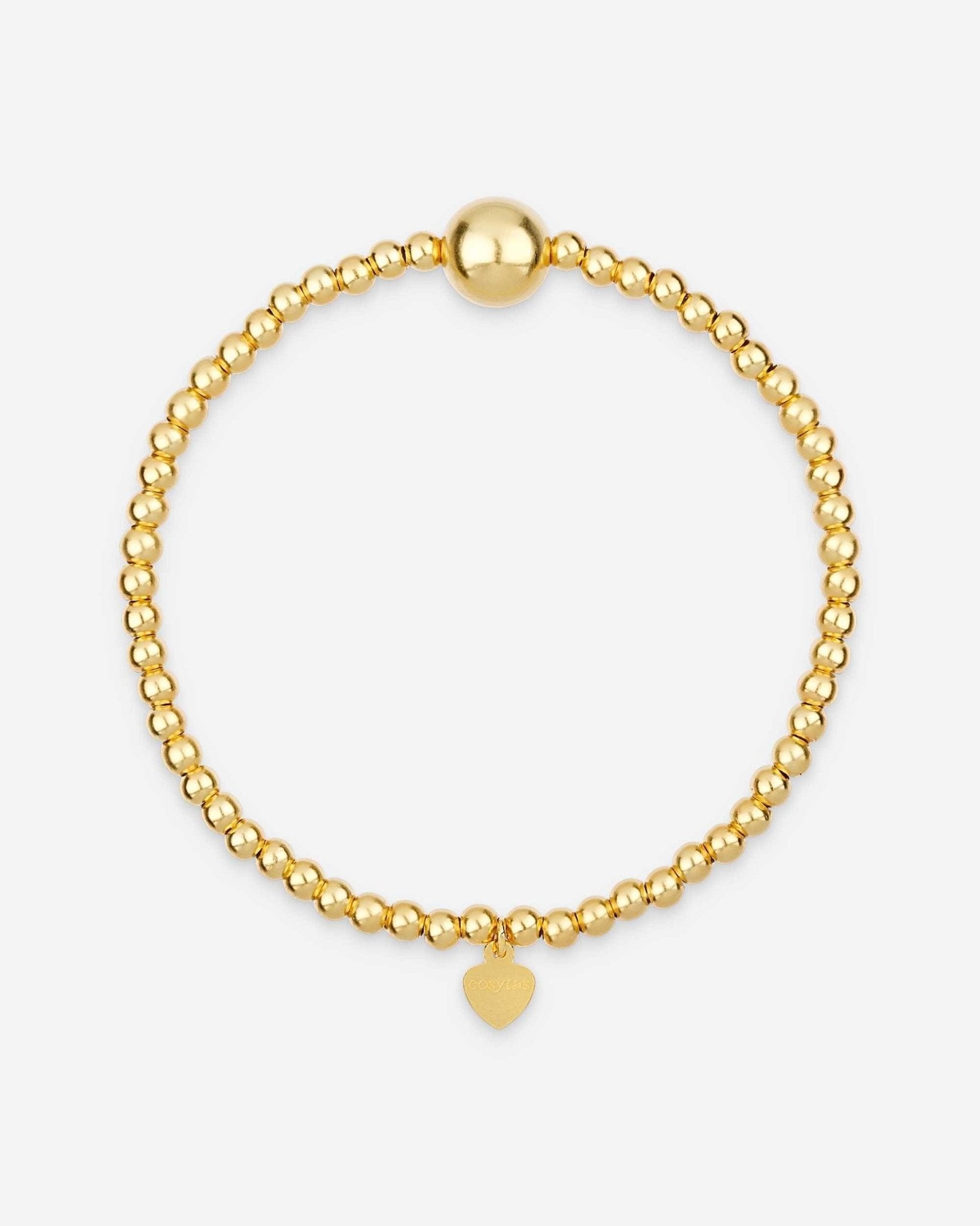 Golden Orbit Armband von Cosytas, Schmuckmarke aus Zürich, 18k vergoldetes 925 Silber mit zentraler Kugel