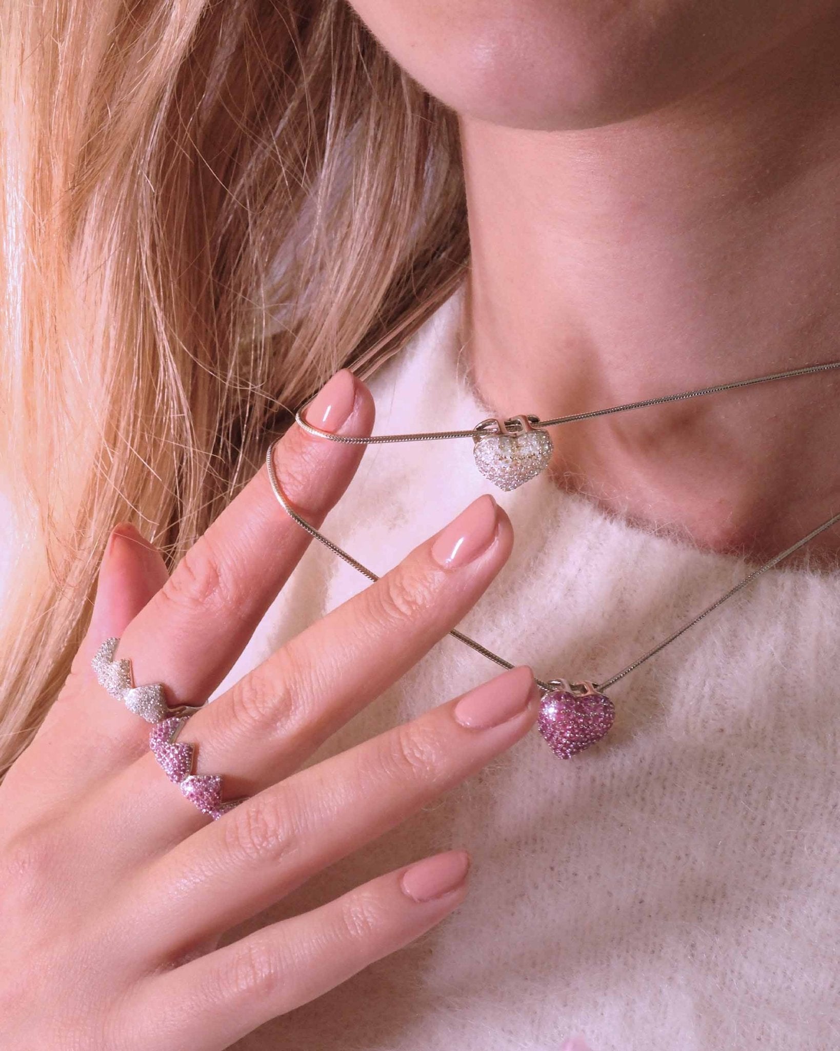Necklace Cupida Pink, 925 Sterling Silver