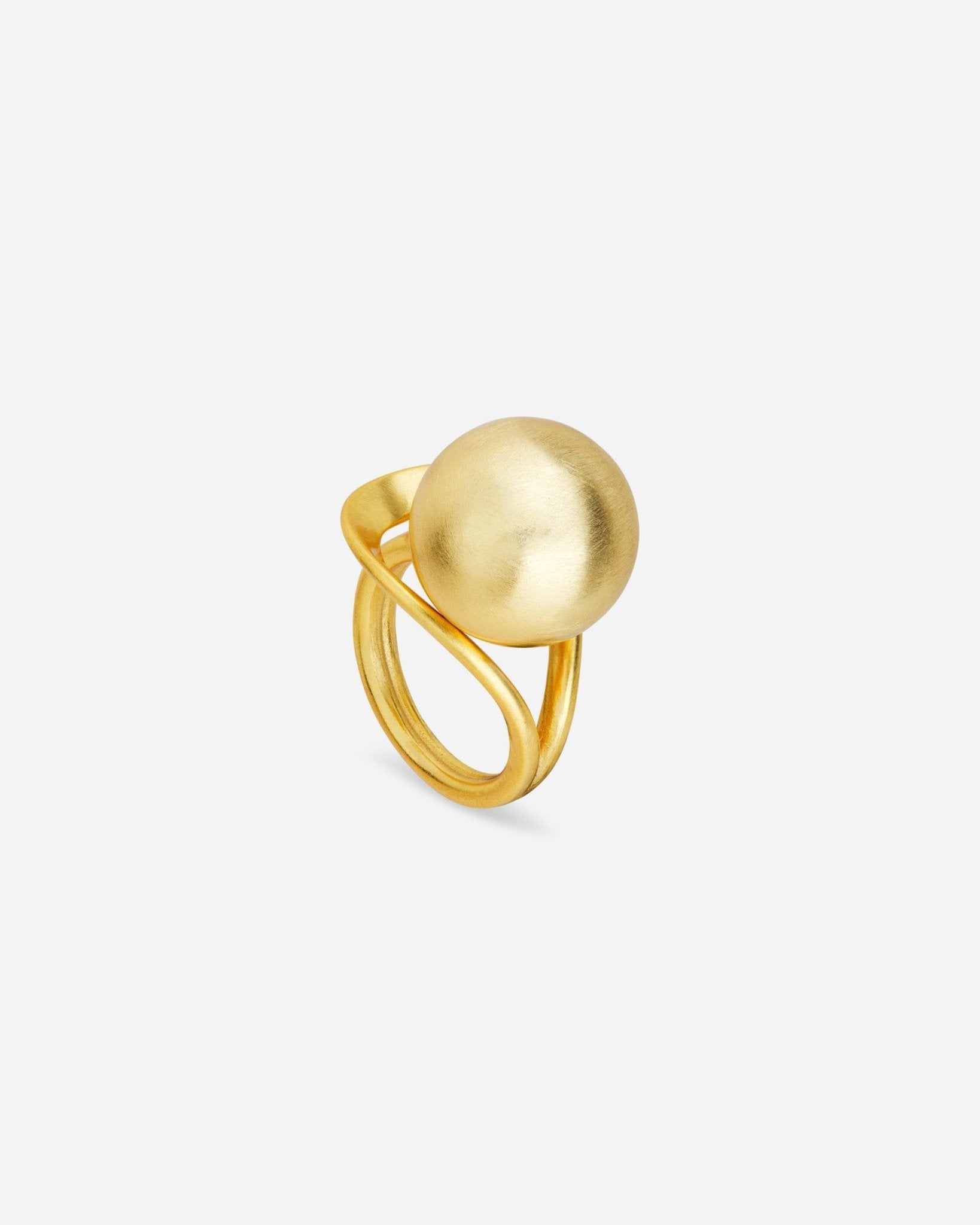 Lumina Single Sphere Goldring von Cosytas, Schmuckmarke aus Zürich, hochwertige Metalllegierung, 18k vergoldet