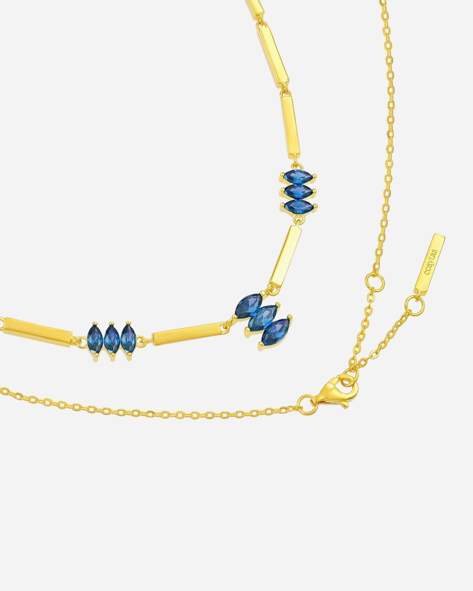 Moira Blue Halskette, 18k Gold Vermeil