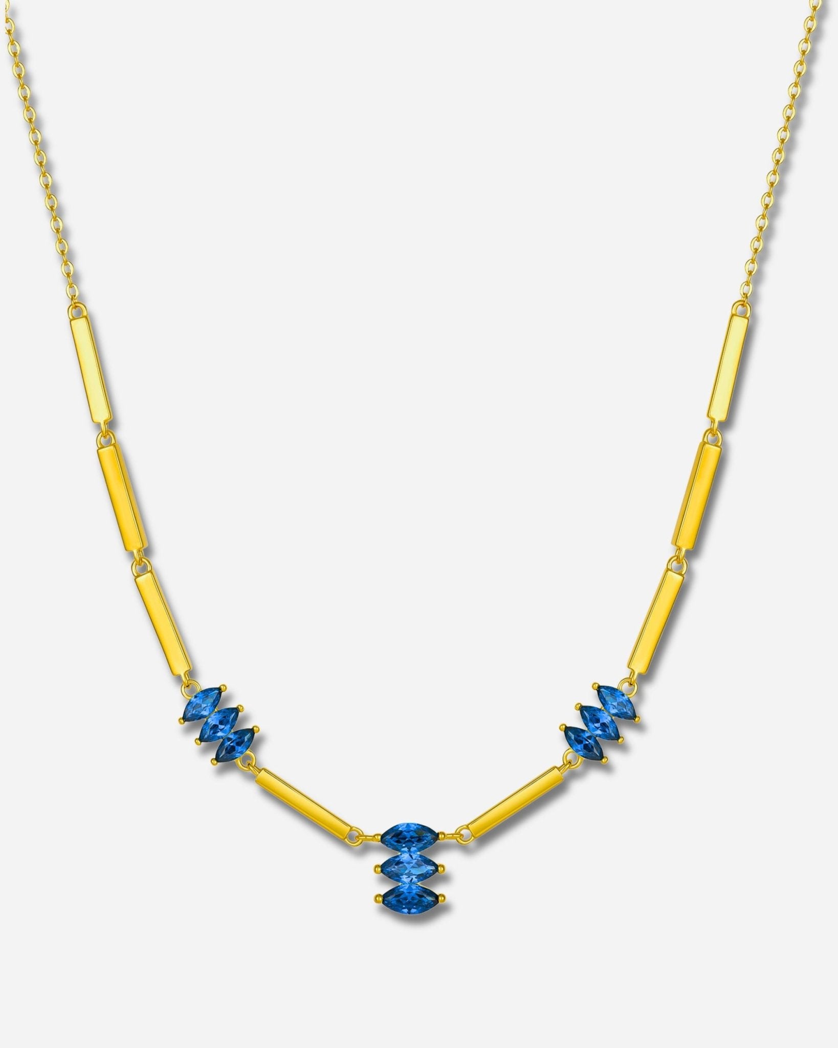 Moira Blue Halskette, 18k Gold Vermeil