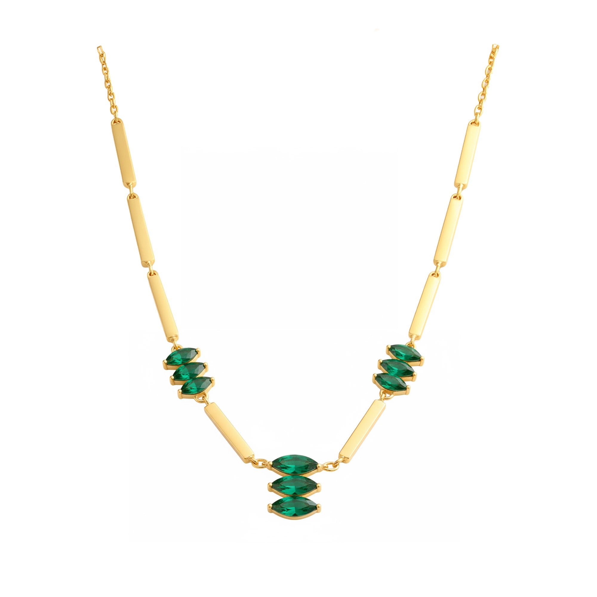 Moira Green Halskette, 18k Gold Vermeil