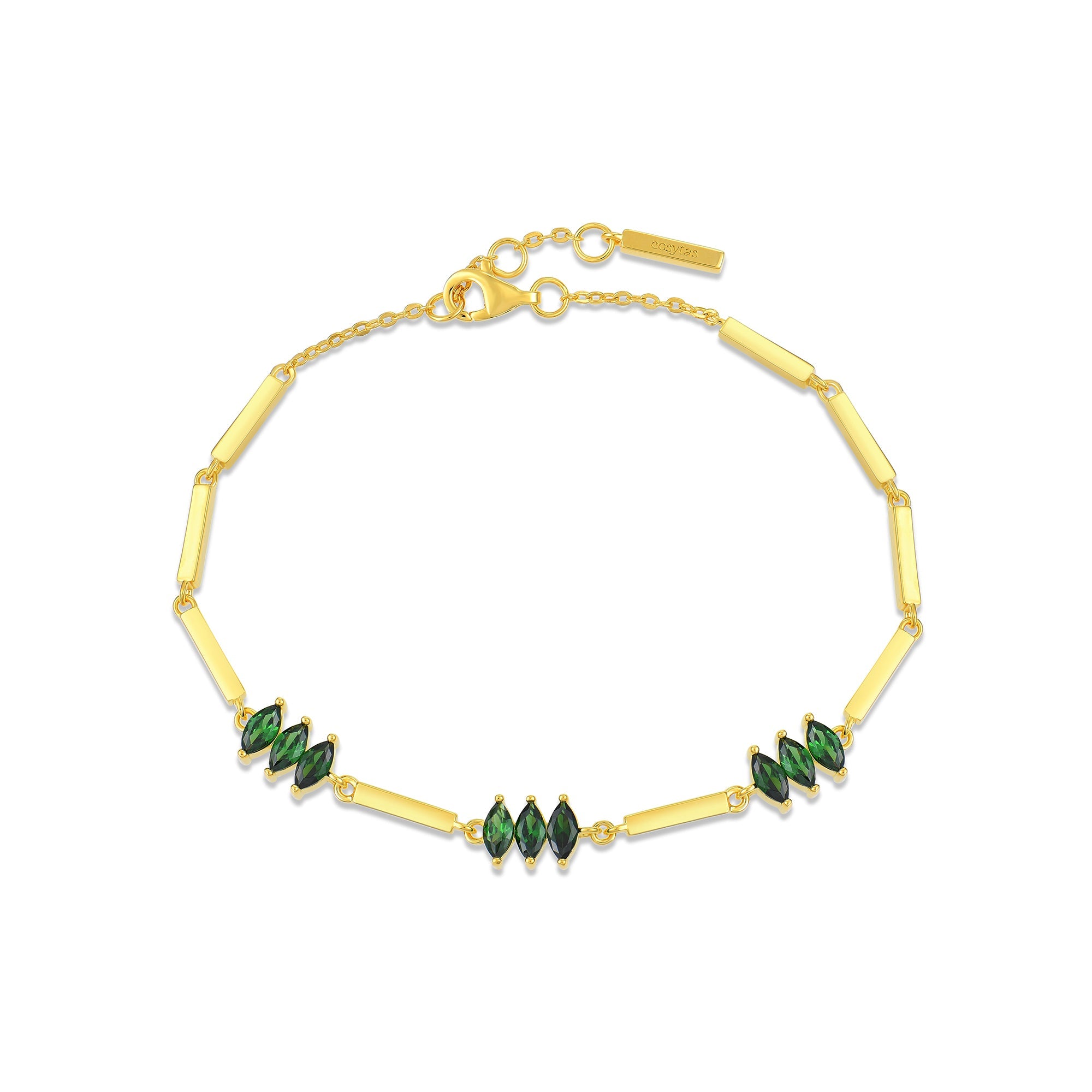 Moira Green Armband, 18k Gold Vermeil