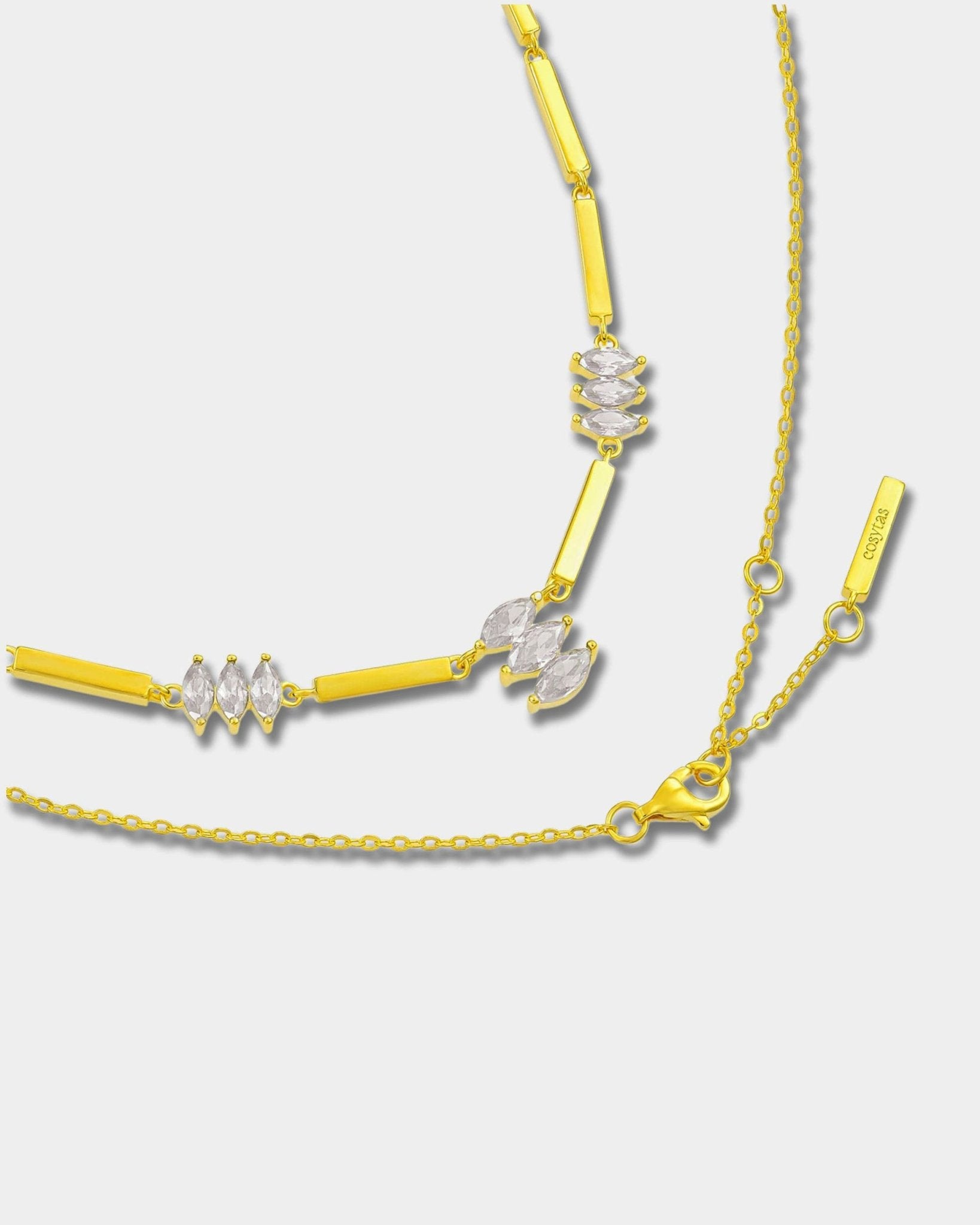 Moira White Halskette aus 18k Gold Vermeil auf 925 Silber – Seitenansicht Cosytas