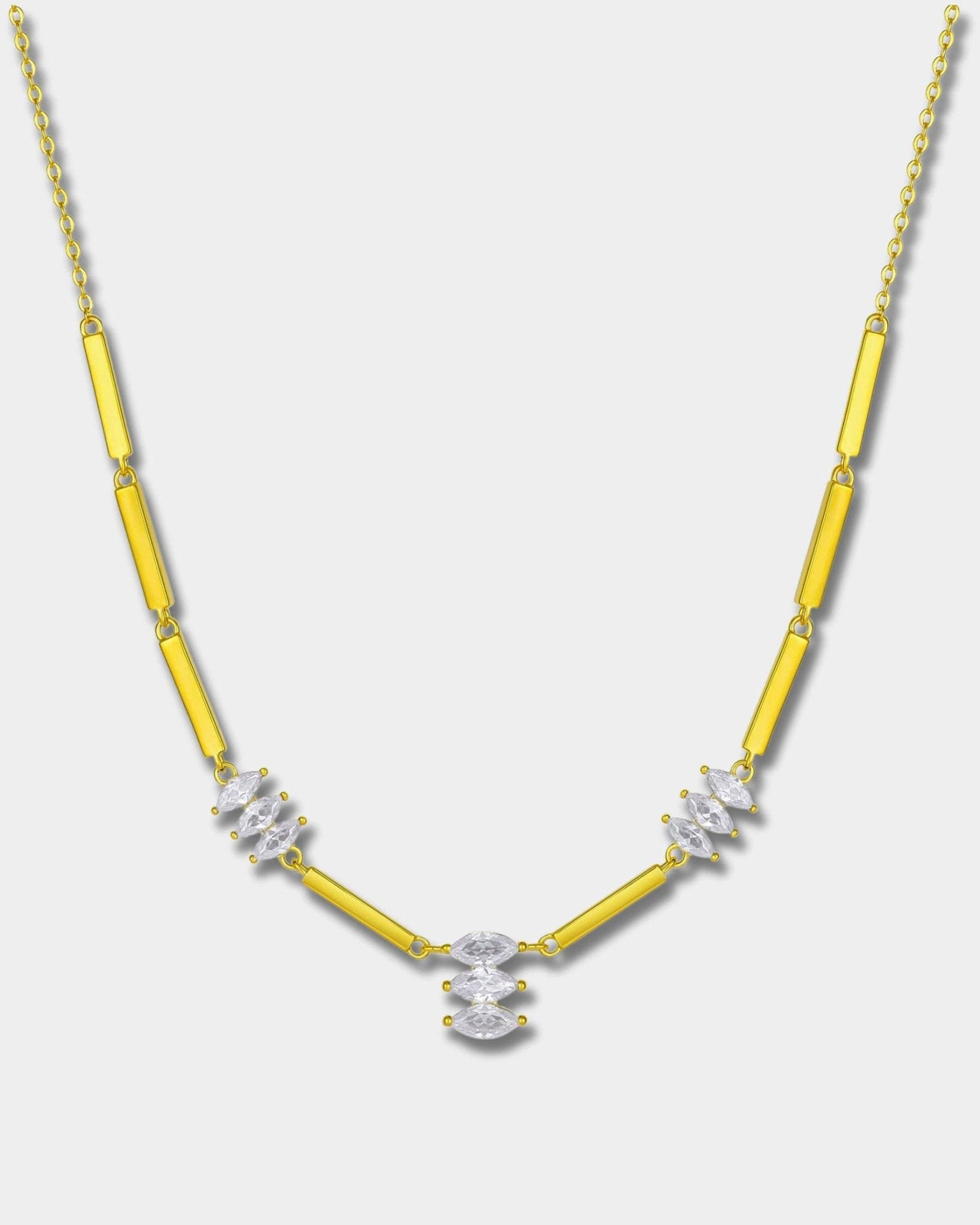 Moira White Necklace, 18k Gold Vermeil