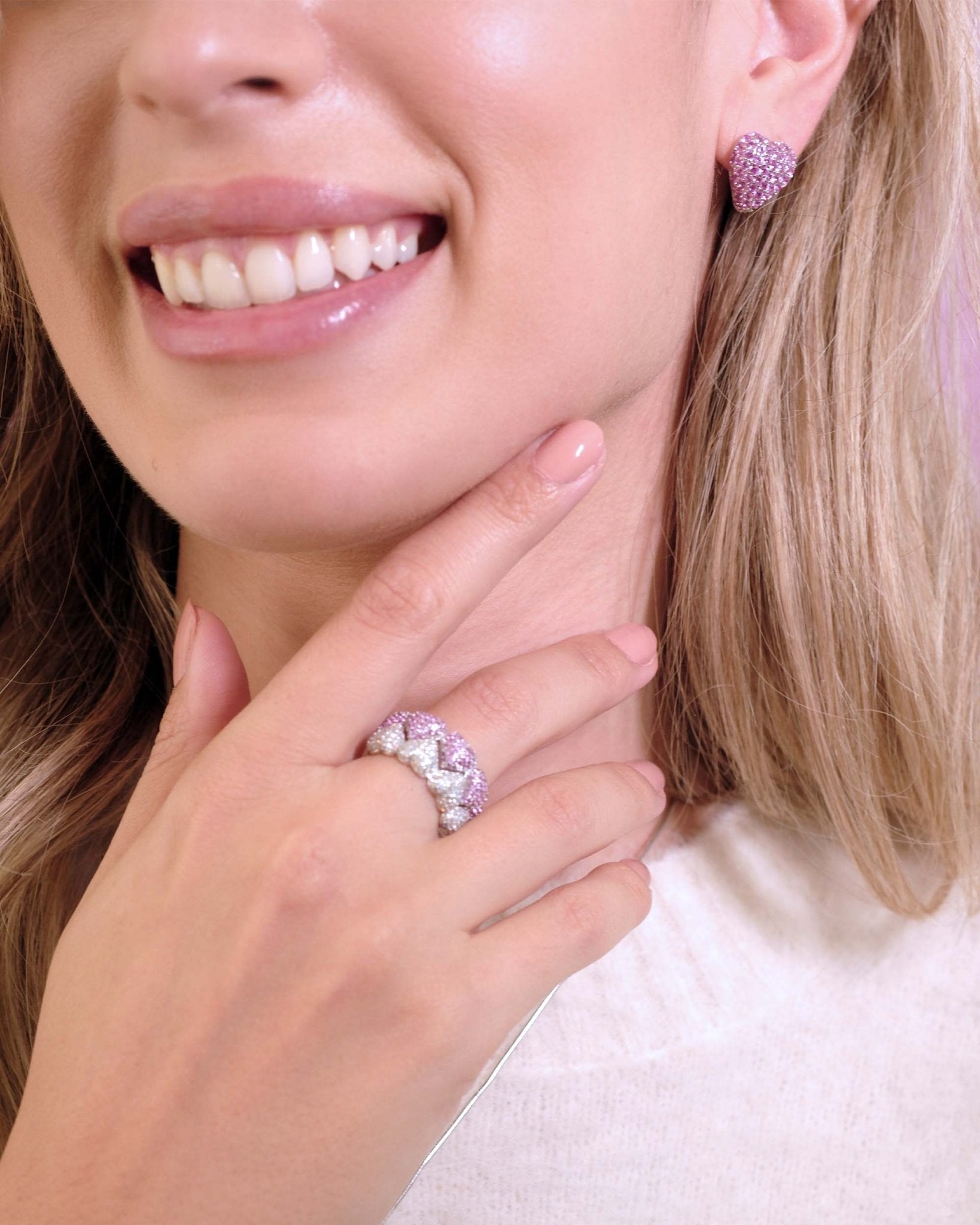 Ohrringe Cupida Pink, 925 Sterling Silber