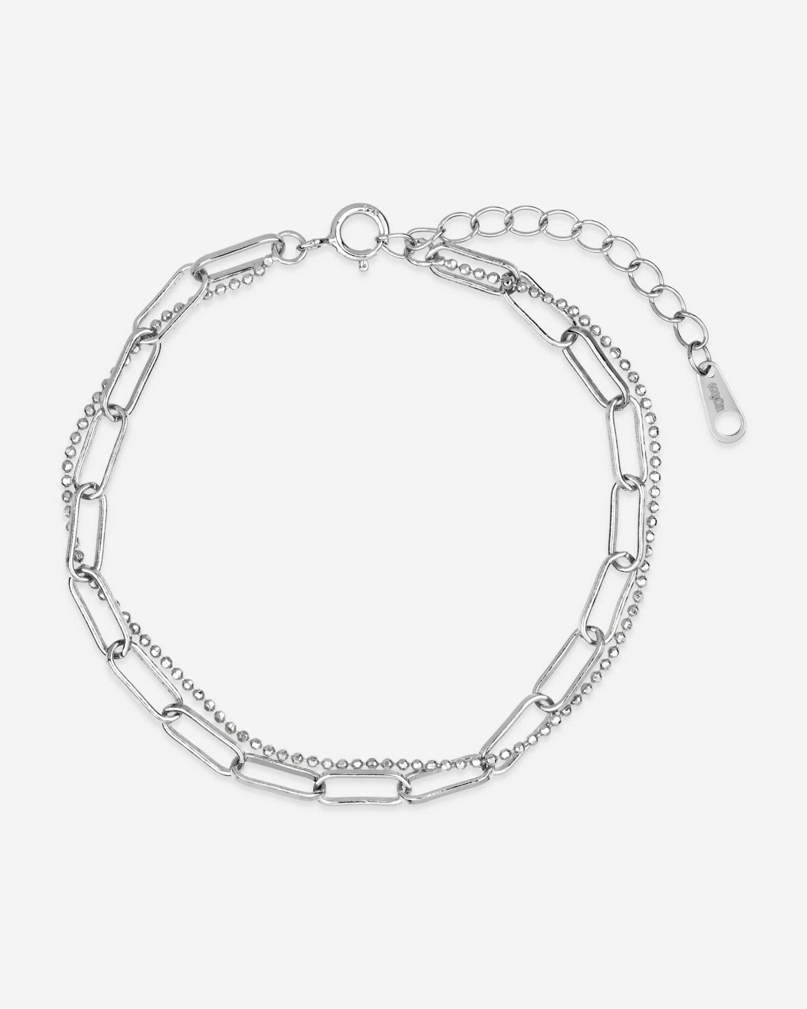 Silver Duo Armband von Cosytas, Schmuckmarke aus Zürich, reines 925 Silber, markantes Kettendesign