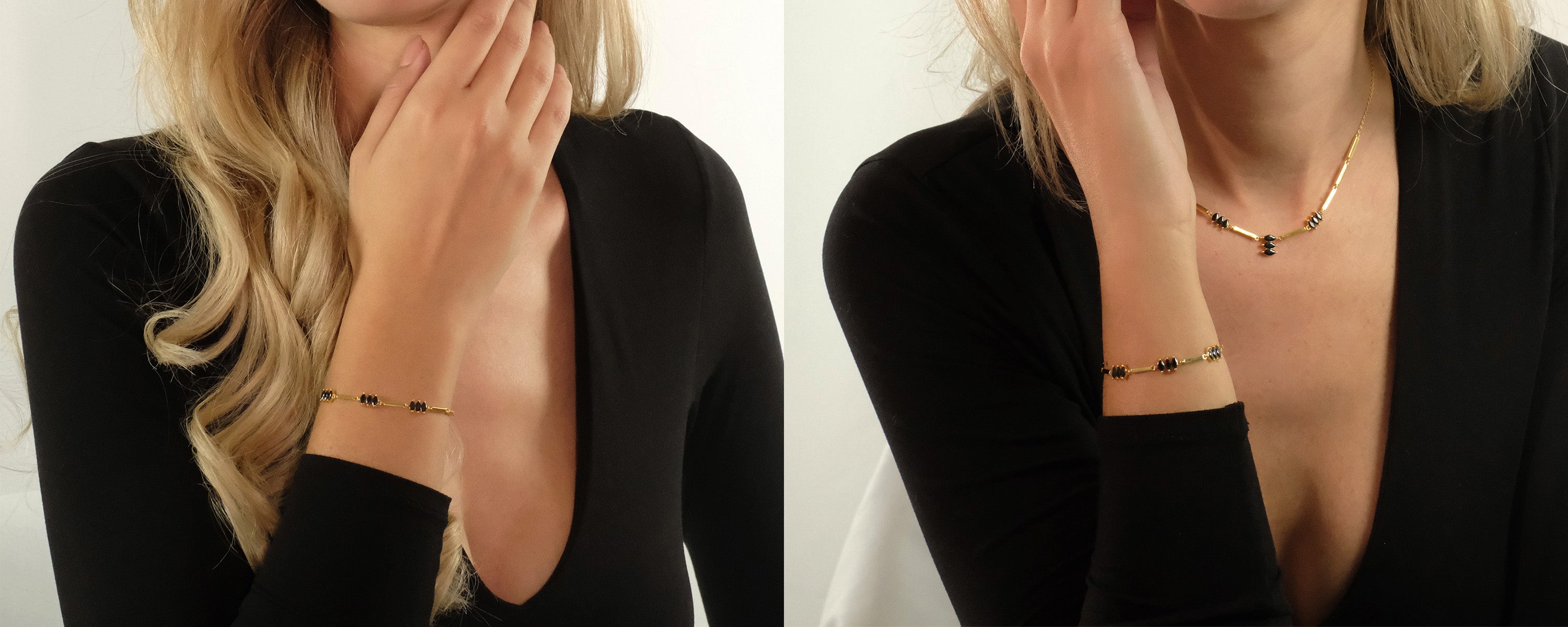 2er Bild eines Models mit Cosytas Moira Black Armband