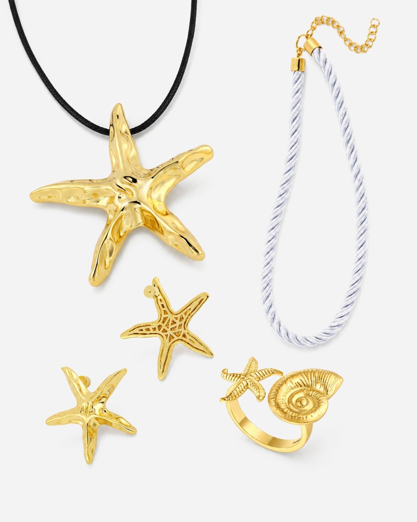 Estrella Set – Stern-Schmuck aus vergoldetem Metall, La Playa Kollektion Cosytas