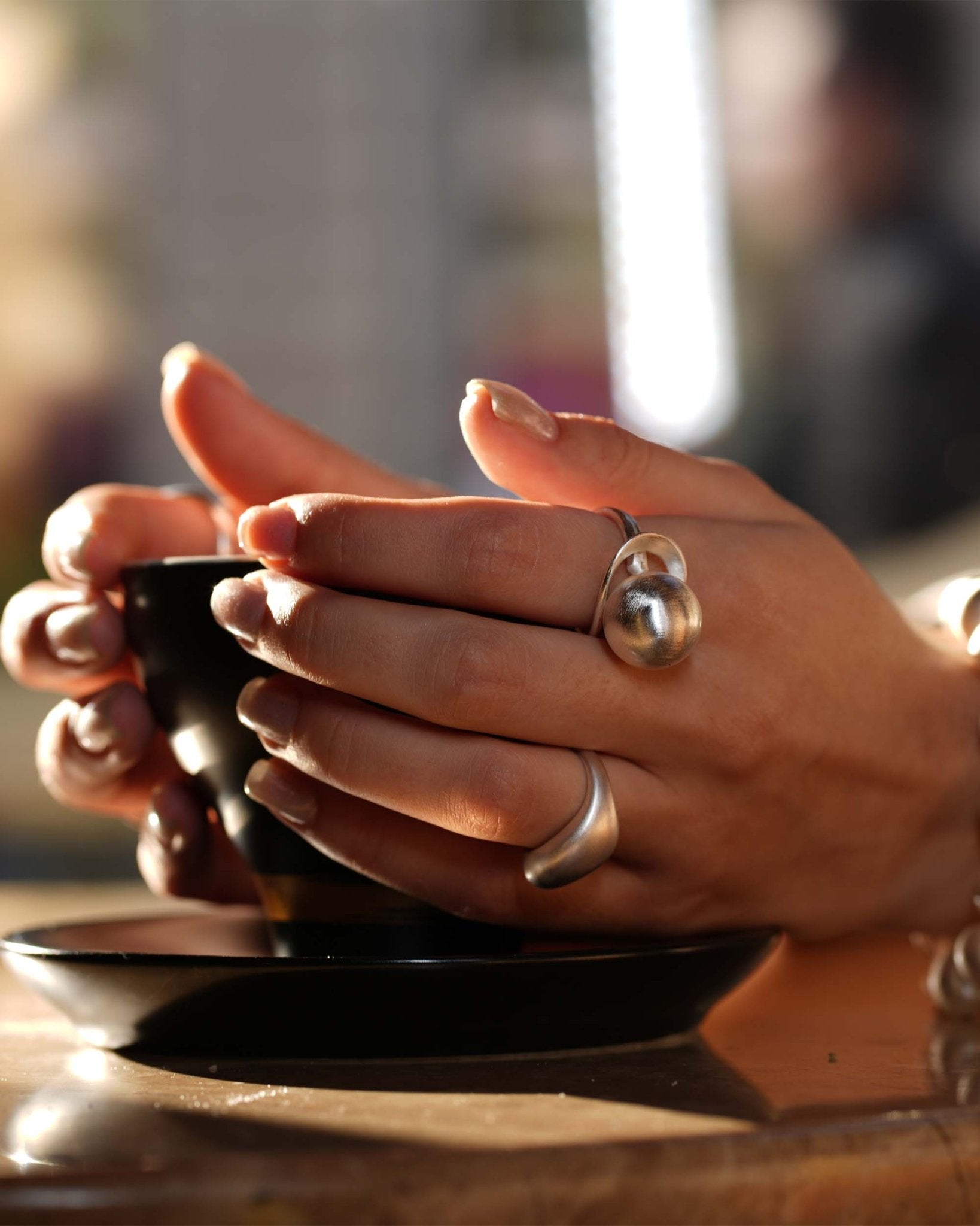 Lumina Single Sphere Silberring