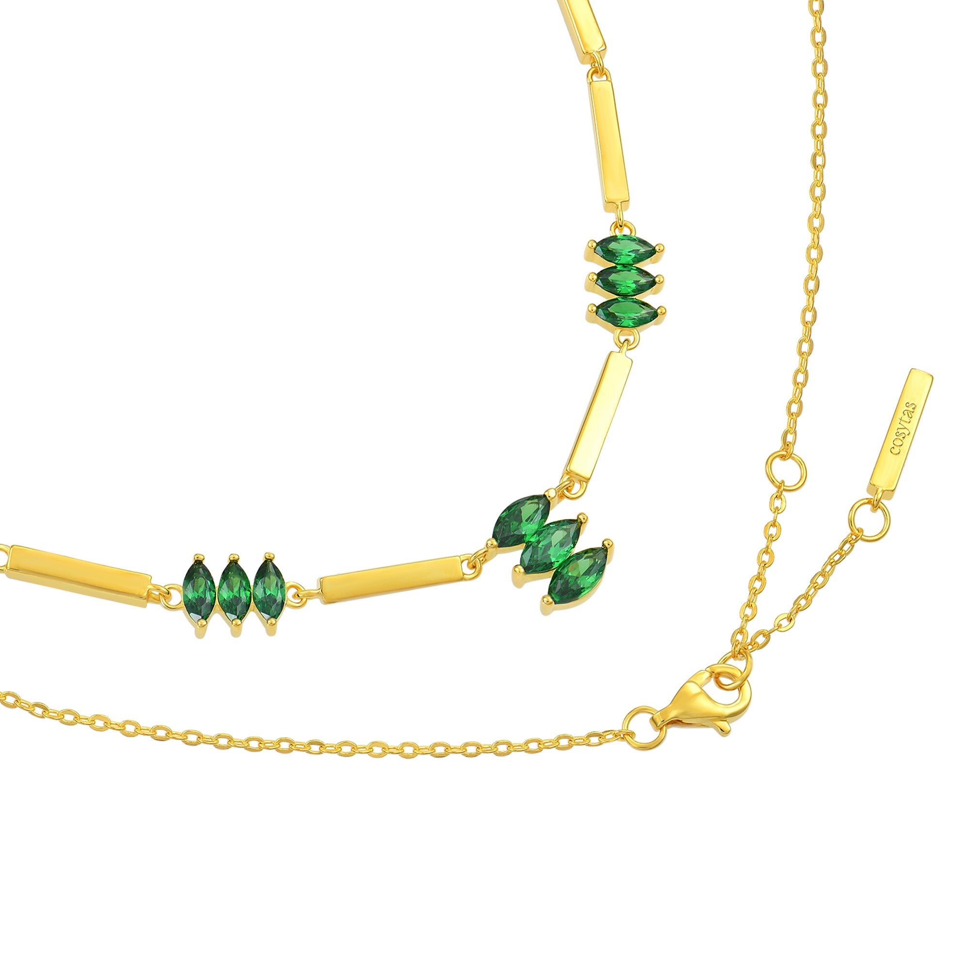 Moira Green Halskette, 18k Gold Vermeil