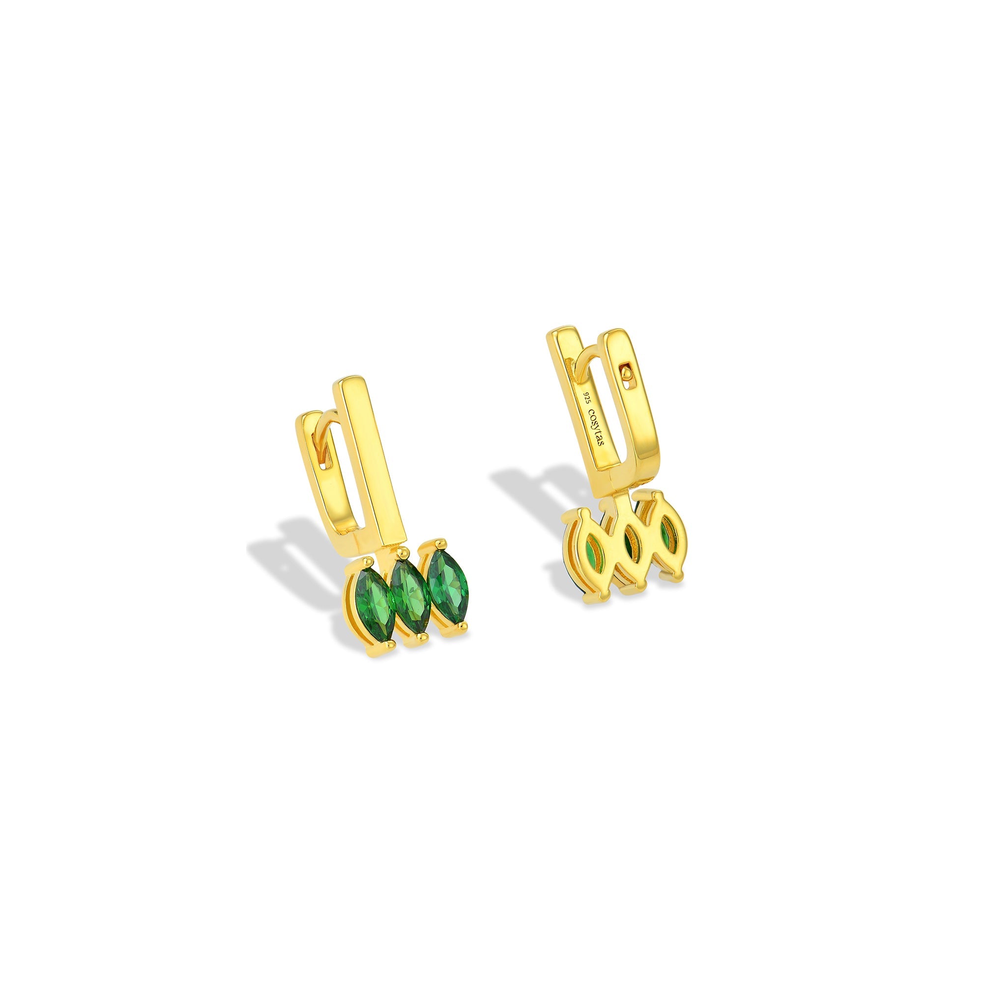 Moira Green Ohrringe, 18k Gold Vermeil