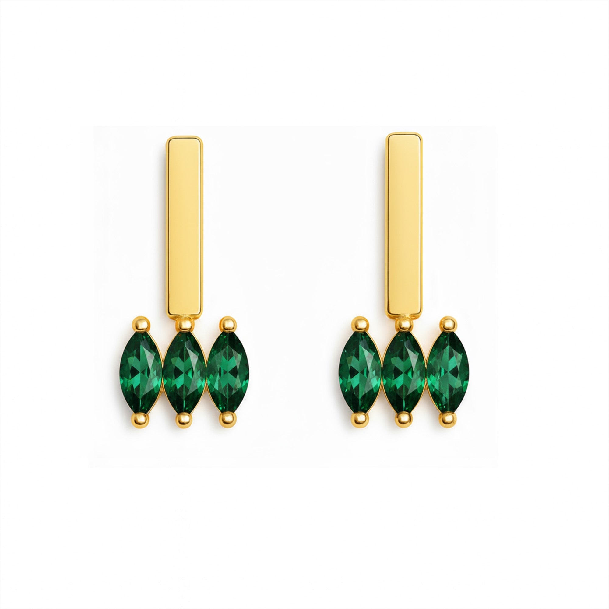 Moira Green Ohrringe, 18k Gold Vermeil